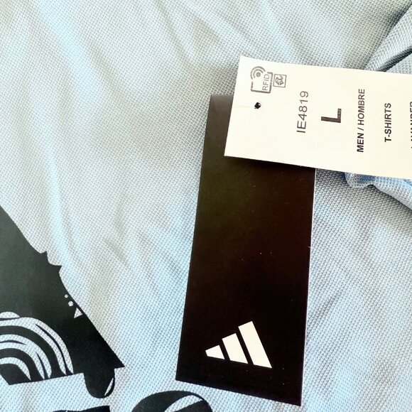 Adidas Men's Short Sleeve Light Blue Graphic Logo T-Shirt Size Large NWT - Picture 6 of 9